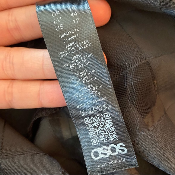 ASOS Black Sheer Puff Sleeve Blouse - Picture 7 of 7